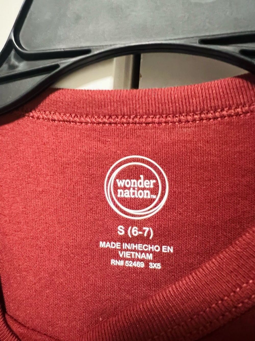 Kids Long-Sleeve Plain Crewneck Shirt - Deep Red - Picture 3 of 4